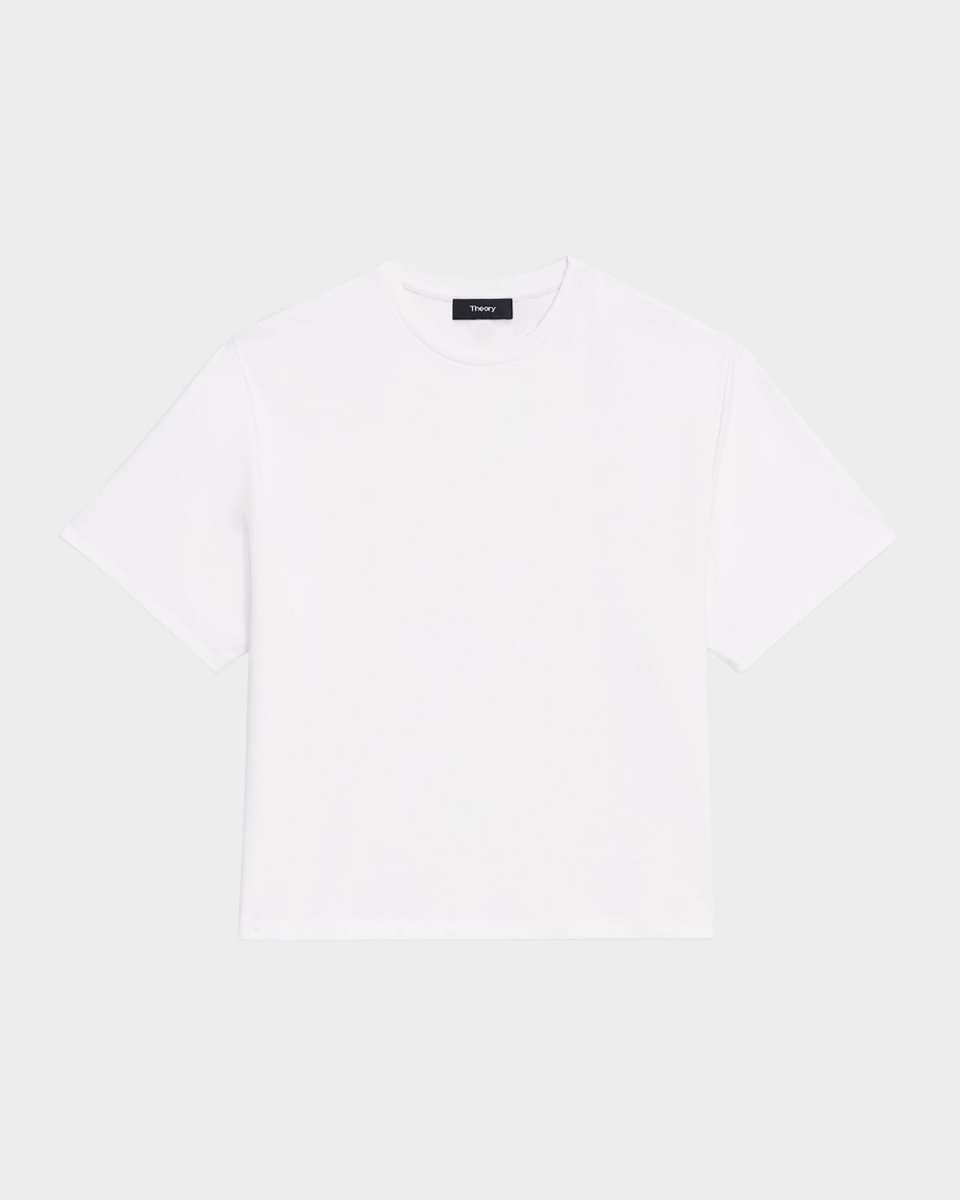 Clinton Knit Short-Sleeve Boxy Crewneck Tee